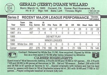 Jerry Willard  baseball card collectible - Main Image 2