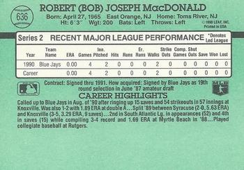 Bob MacDonald  baseball card collectible - Main Image 2