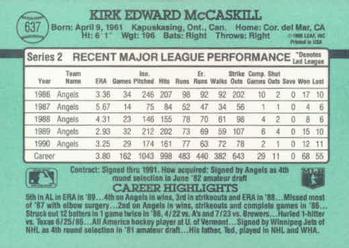 Kirk McCaskill  baseball card collectible - Main Image 2