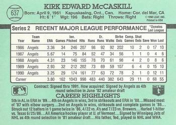 Kirk McCaskill  baseball card collectible - Main Image 2