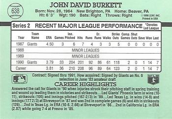 John Burkett  baseball card collectible - Main Image 2