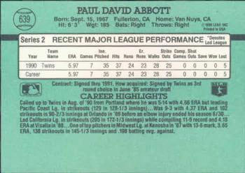Paul Abbott  baseball card collectible - Main Image 2