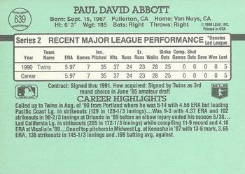 Paul Abbott  baseball card collectible - Main Image 2