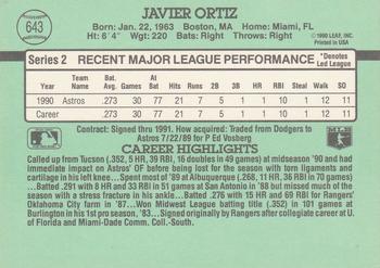 Javier Ortiz  baseball card collectible - Main Image 2