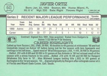 Javier Ortiz  baseball card collectible - Main Image 2
