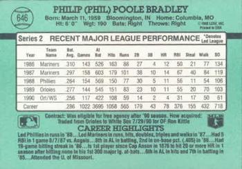Phil Bradley  baseball card collectible - Main Image 2