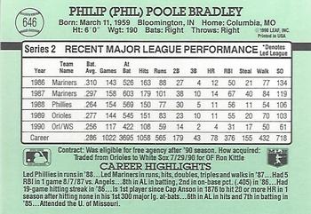 Phil Bradley  baseball card collectible - Main Image 2