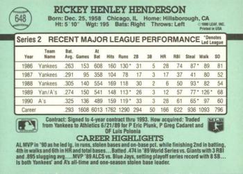 Rickey Henderson  baseball card collectible - Main Image 2