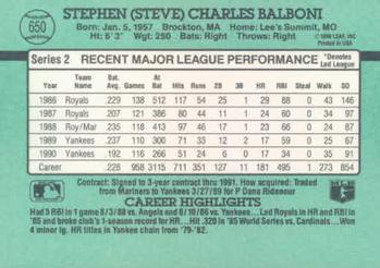 Steve Balboni  baseball card collectible - Main Image 2