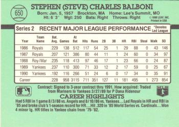 Steve Balboni  baseball card collectible - Main Image 2