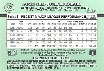 Jim Deshaies  baseball card collectible - Main Image 2