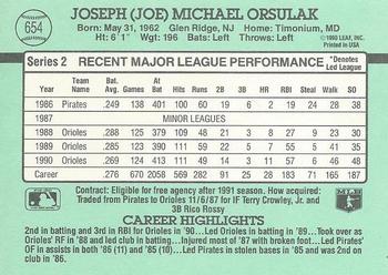 Joe Orsulak  baseball card collectible - Main Image 2