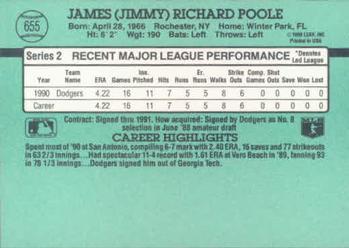Jimmy Poole  baseball card collectible - Main Image 2
