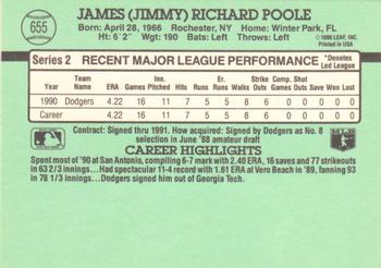Jimmy Poole  baseball card collectible - Main Image 2