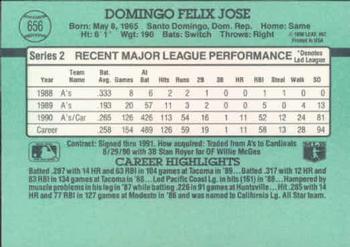 Felix Jose  baseball card collectible - Main Image 2