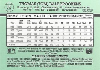 Tom Brookens  baseball card collectible - Main Image 2