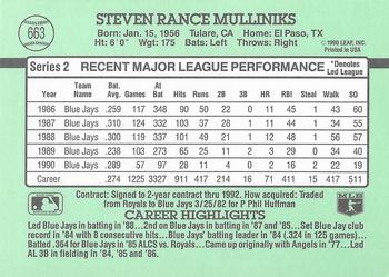 Rance Mulliniks  baseball card collectible - Main Image 2