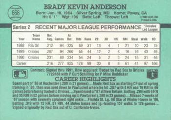 Brady Anderson  baseball card collectible - Main Image 2