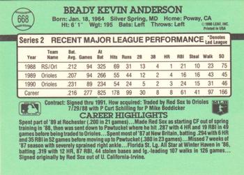 Brady Anderson  baseball card collectible - Main Image 2