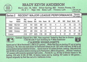 Brady Anderson  baseball card collectible - Main Image 2