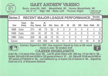 Gary Varsho  baseball card collectible - Main Image 2