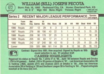 Bill Pecota  baseball card collectible - Main Image 2