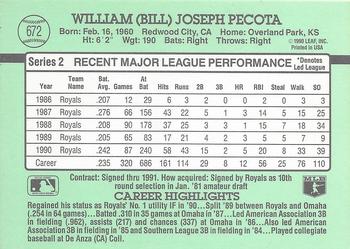 Bill Pecota  baseball card collectible - Main Image 2