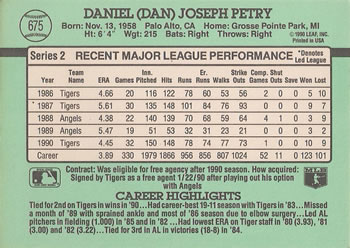 Dan Petry  baseball card collectible - Main Image 2