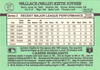 Wally Joyner  baseball card collectible - Main Image 2