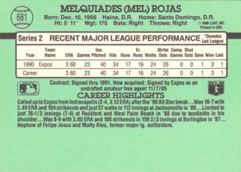 Mel Rojas  baseball card collectible - Main Image 2