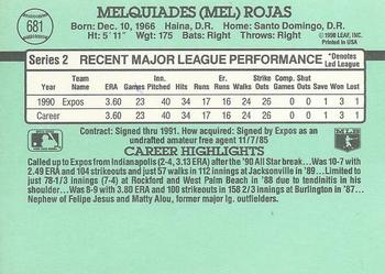 Mel Rojas  baseball card collectible - Main Image 2