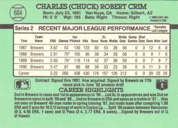 Chuck Crim  baseball card collectible - Main Image 2