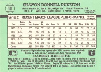 Shawon Dunston  baseball card collectible - Main Image 2