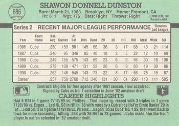 Shawon Dunston  baseball card collectible - Main Image 2