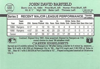 John Barfield  baseball card collectible - Main Image 2
