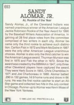 Sandy Alomar Jr.  baseball card collectible - Main Image 2