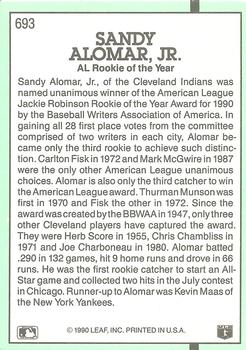 Sandy Alomar Jr.  baseball card collectible - Main Image 2