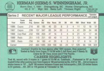 Herm Winningham  baseball card collectible - Main Image 2