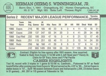 Herm Winningham  baseball card collectible - Main Image 2
