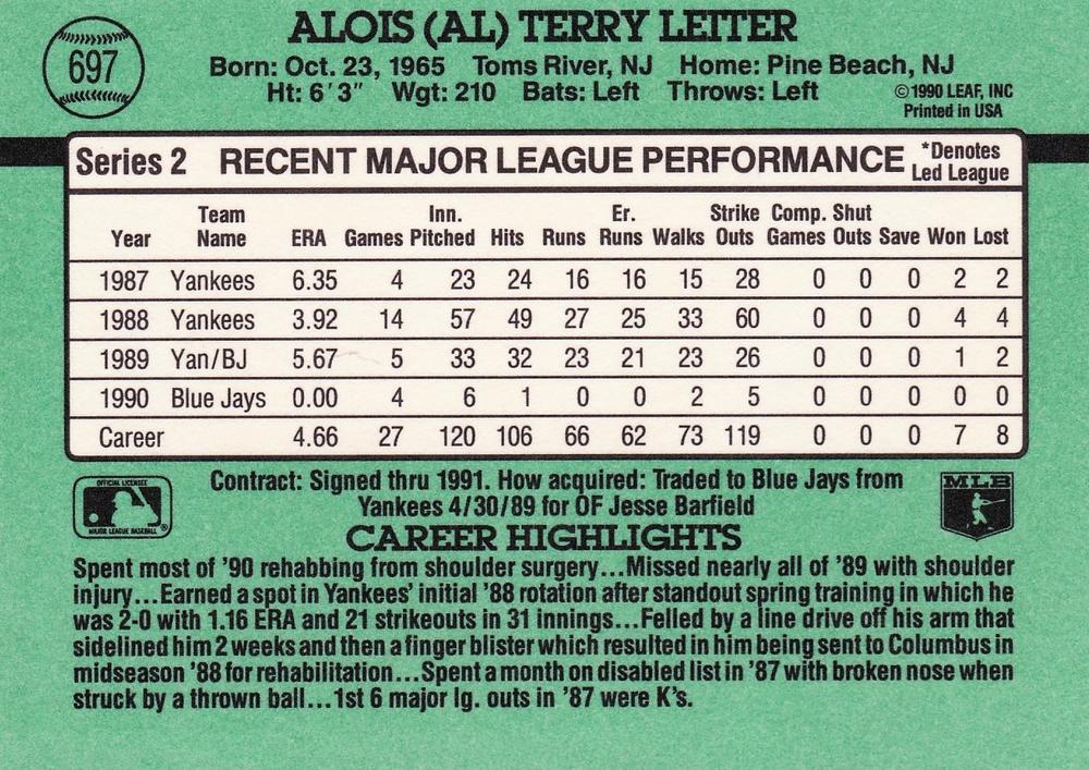 Al Leiter  baseball card collectible - Main Image 2