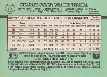 Walt Terrell  baseball card collectible - Main Image 2
