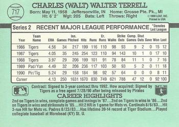 Walt Terrell  baseball card collectible - Main Image 2