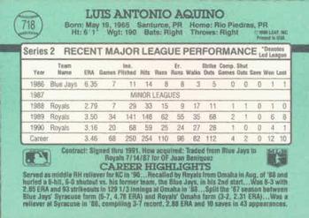 Luis Aquino  baseball card collectible - Main Image 2