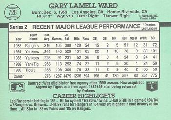 Gary Ward  baseball card collectible - Main Image 2