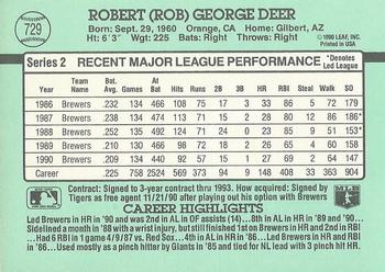Rob Deer  baseball card collectible - Main Image 2