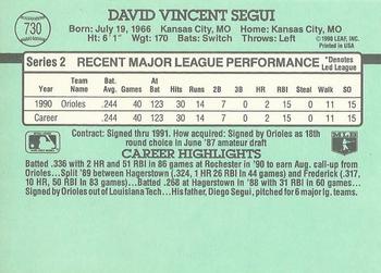 David Segui  baseball card collectible - Main Image 2