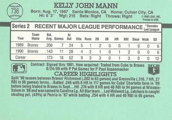 Kelly Mann  baseball card collectible - Main Image 2