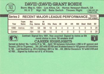 Dave Rohde  baseball card collectible - Main Image 2