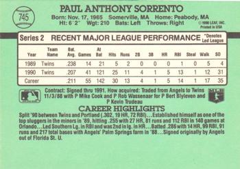 Paul Sorrento  baseball card collectible - Main Image 2
