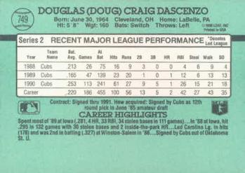 Doug Dascenzo  baseball card collectible - Main Image 2